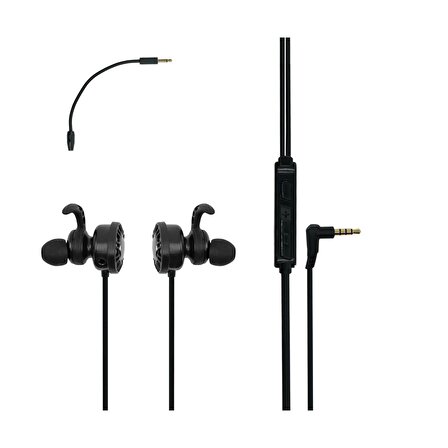 MF Product Strike 0182 Mikrofonlu Kablolu Kulakiçi Oyuncu Kulaklığı Siyah