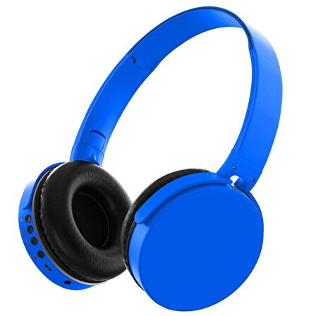 MF Product 0235 Kablosuz Kulak Üstü Bluetooth Kulaklık Mavi