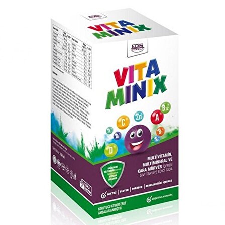 EDİS PHARMA Vitaminix Kara Mürver Multivitamin Multimineral Şurubu 150 ml