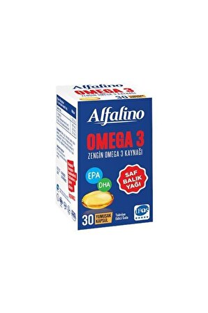 Alfalino Omega 3 Balık Yağı Cam Şişe 30 Yumuşak Kapsül