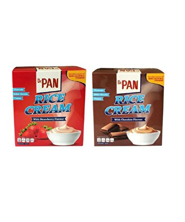 Dr.Pan 2'li Pirinç Kreması 400g 2 Adet Rice Cream - Çikolata ve Çilek Aromalı