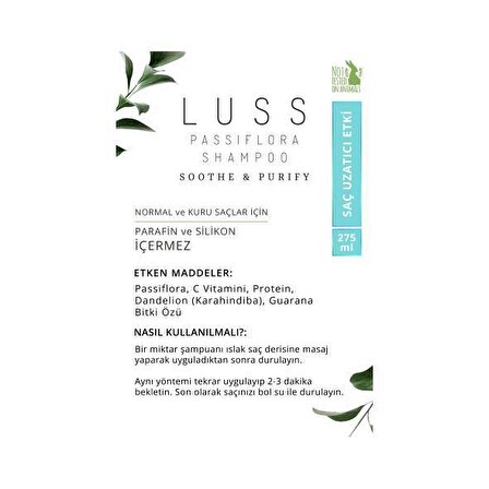 LUSS Passıflora Şampuan - Hızlı Uzama C Vitamini Katkısı 50002