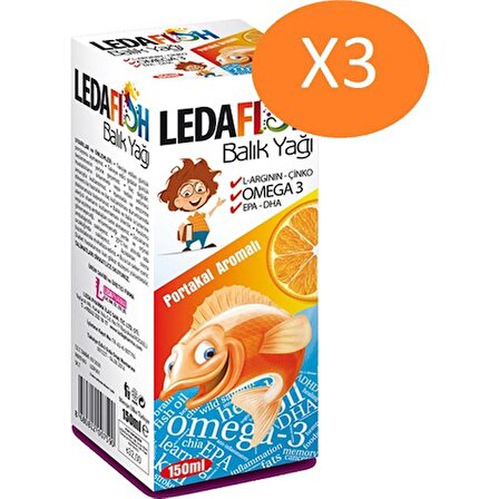 Ledapharma Ledafish Balık Yağı 150 ml Portakal Aromalı - 3 Kutu