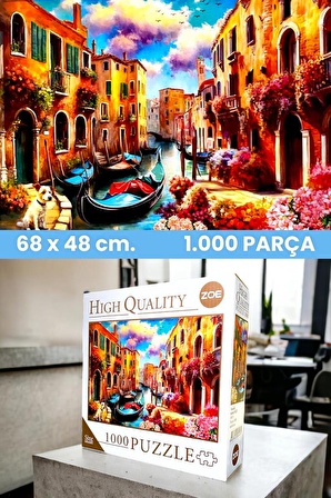 Lisanslı Venedik 1000 Parça High Quality Puzzle Yetişkin Ve Çocuklar Için Eğitici Oyuncak Yapboz