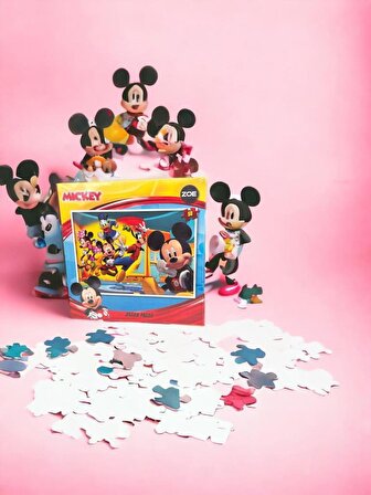 Mickey Mouse Lisanslı 3 Yaş Üzeri Çocuklar İçin Eğitici Oyuncak 50 Parça Puzzle Yapboz
