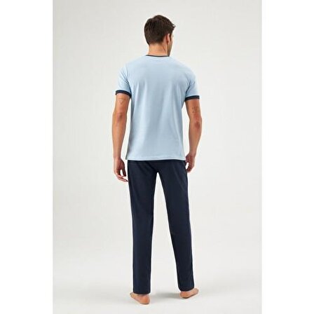 Eros Erkek 3'lü Pijama Takımı 30140 - Mavi
