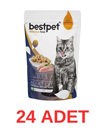 BestPet Jelly Pouch Tavuklu Yetişkin Kedi Konservesi 85 Gr 24 Adet