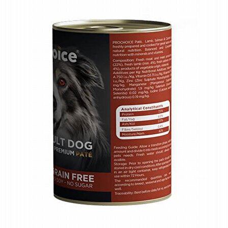 Pro Choice Choice Kuzu Etli-Somonlu-Havuçlu Yetişkin Yaş Köpek Maması 400 gr