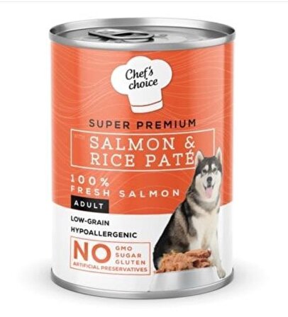 Chefs Choice Pate Salmon-Rice Somon Pirinçli Köpek Yas Mamasi 400 Gr