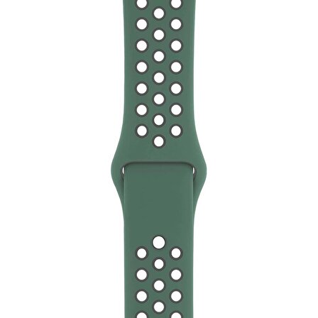 Apple Watch Uyumlu 38-40mm Silikon Kayış - Yeşil/Gri 