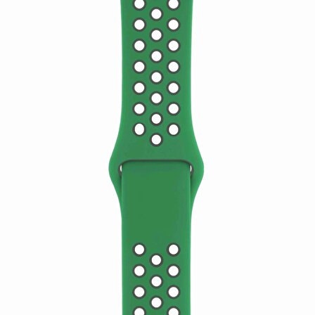 Apple Watch Uyumlu 42-44mm Silikon Kayış - Su Yeşili/Gri 