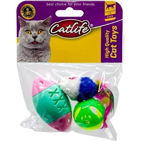 Catlife Zilli Kedi Oyuncağı 3'lü Paket Amerikan Toplu