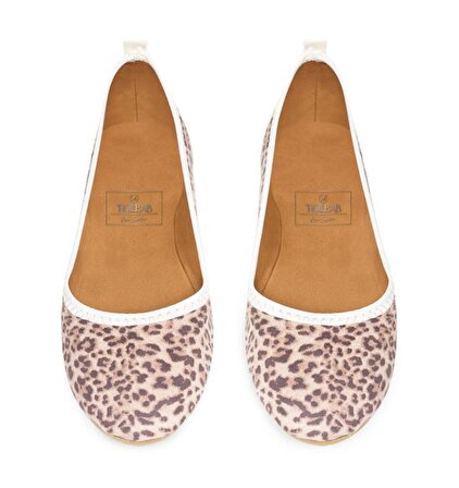 Rollbab Gorgeous Leopard Kadın Babet Ayakkabı