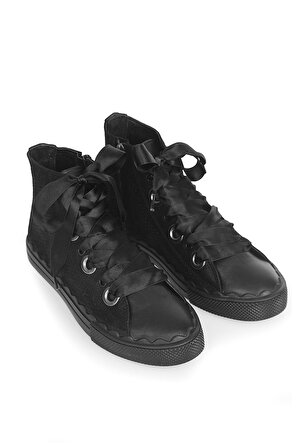 Siyah Renk Gerçek Deri Kadın Ayakkabı