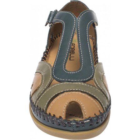 Forelli SALLY 22521-G Blue Jean Kadın Yazlık Deri Comfort Sandalet
