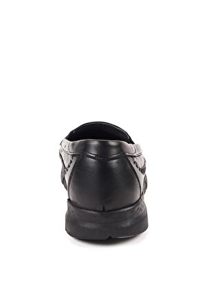 Forelli 29413-G Comfort Kadın Deri Ayakkabı Siyah