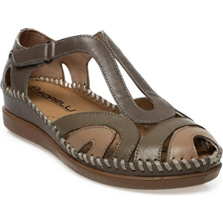 Forelli SALLY 22521-G Vizon Kadın Yazlık Deri Comfort Sandalet