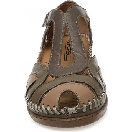 Forelli SALLY 22521-G Vizon Kadın Yazlık Deri Comfort Sandalet