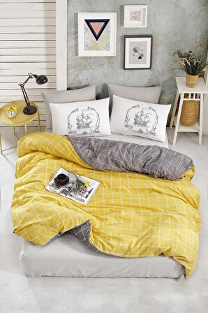 Newhome Ranforce Çift  Kişililik Uyku Seti Trendy colors Sarı 1167-07