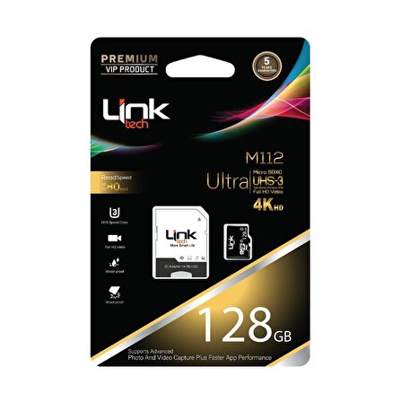 Linktech M112 Premium Micro SD Ultra XC 128GB Hafıza Kartı