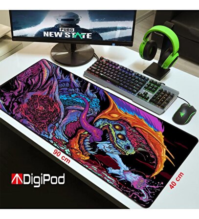 Digipod Gaming Mousepad Oyuncu Mouse Pad 90x40 Xxl Büyük Oyuncu Mouse Pad Kaymaz Taban 4mm Kalınlık