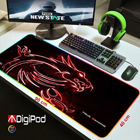 Digipod RGB Gaming Mousepad Oyuncu Mouse pad 90X40 XXL Büyük Oyuncu Mouse Pad Kaymaz Taban 4mm