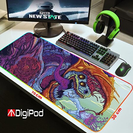  Digipod RGB oyuncu mousepad RGB Gaming oyuncu mouse pad kaymaz taban 70 x 30 4MM Kalınlık