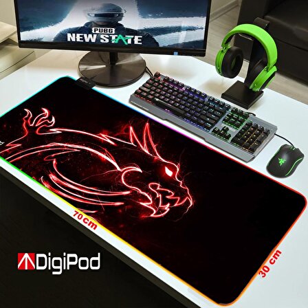 Digipod RGB oyuncu mousepad RGB Gaming oyuncu mouse pad kaymaz taban 70 x 30 4MM Kalınlık
