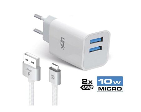 Linktech C203 Safe Micro USB 10W Dual Hızlı Şarj Aleti