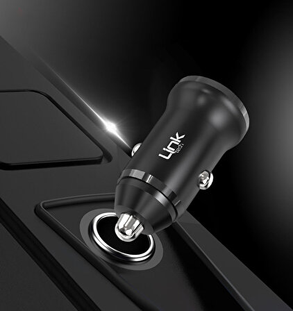 LinkTech C481e 12W 2x USB + Micro USB Kablo Araç İçi Şarj Aleti Set Siyah