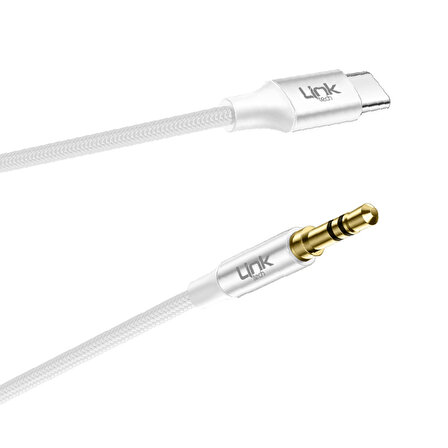 LinkTech A586 Type-C - 3.5mm AUX Kablo 1mt Beyaz