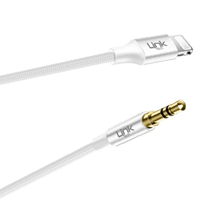 LinkTech A587 iPh Lightning - 3.5mm AUX Kablo 1mt Beyaz