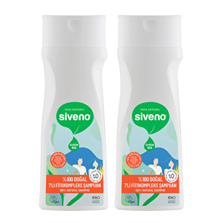 Siveno %100 Doğal Fitokompleks Şampuan 7 Bitki Yoğun Dökülme Karşıtı Dolgunlaştırıcı 300 ml X 2 Adet