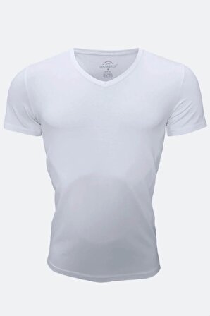 Malabadi 032 Erkek Modal V Yaka Kısa Kol Body & Likralı T-Shirt