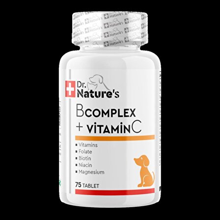 Drnatures DOG B COMPLEX + VIT C Köpeklerde Bkomplex vitamini besin takviyesi  (75 TABLET)