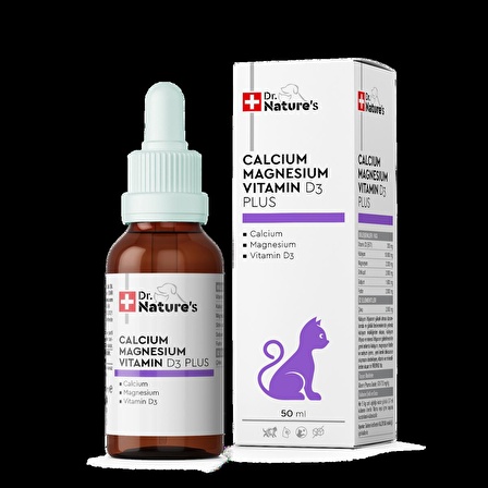 Drnatures CAT CALCIUM MAGNEZYUM + VIT D3 Kedilerde kalsiyum desteği besin takviyesi 50 ML