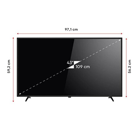 YE-43020GG4 43" 109 Ekran Full HD Google Android TV