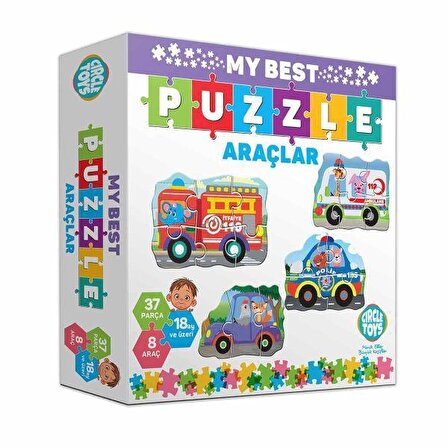 Circle Toys Taşıtlar 37 Parça Çocuk Puzzle