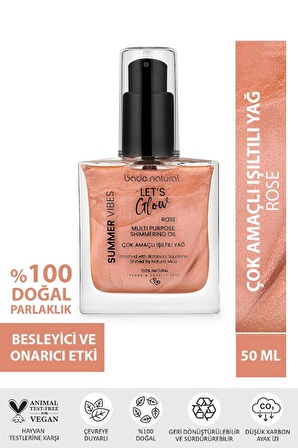 Işıltılı Yağ Rose 50 ml Bitkisel Skualan İçerikli Çok Amaçlı Nemlendirici