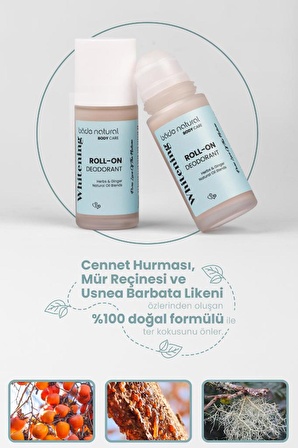 Doğal Roll On Beyazlatıcı Ter Kokusu Önleyici Koltuk Altı Deodorant %100 Doğal ve Vegan 50 ml