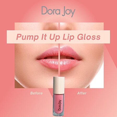 Dora Joy Pump It Up Lip Gloss Zencefil Kökü Yağı İçeren Dolgun Görünüm Veren Dudak Parlatıcı, Ginger Root Oil