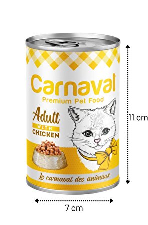 Carnaval Premium Yetişkin Kedi Konservesi Tavuklu 400 Gr X 24
