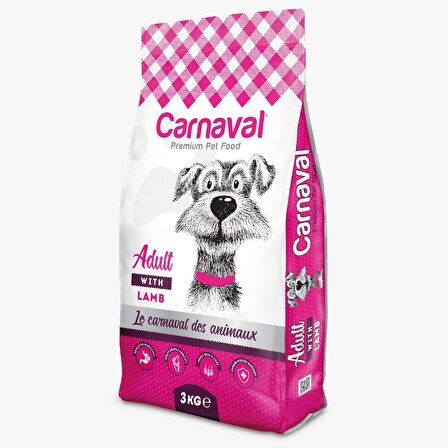 Carnaval Premium Yetişkin Köpek Maması Kuzu Etli 3 Kg
