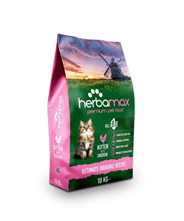 Herbamax Premium Tavuklu Yavru Kedi Maması 10 KG