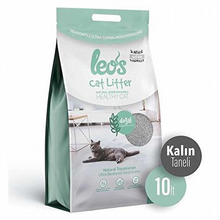 Leos Cat Litter Doğal Bentonit Kedi Kumu Kalın 10 Lt 
