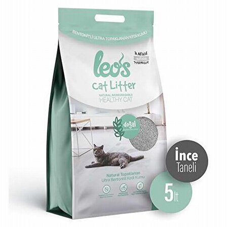 Leos Cat Litter Doğal Bentonit Kedi Kumu İnce 5 Lt 