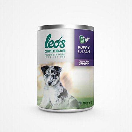 Leos Kuzu Parça Etli Soslu Yavru Köpek Konservesi 400 Gr 