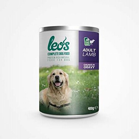 Leos Kuzu Parça Etli Soslu Köpek Konservesi 400 Gr 