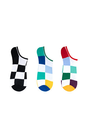 The Socks 3 Çift Desenli Erkek Görünmez Çorap (151P) Renkli Erkek Çorap