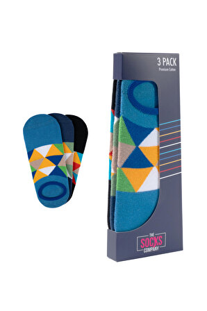 The Socks 3 Çift Desenli Erkek Görünmez Çorap (154P) Renkli Erkek Çorap